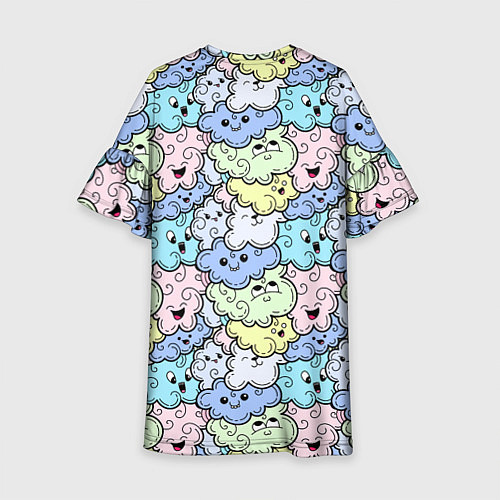 Детское платье Милые облачка мультяшные / 3D-принт – фото 2