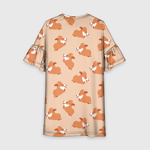Детское платье Паттерн с забавными щенками породы корги / 3D-принт – фото 2