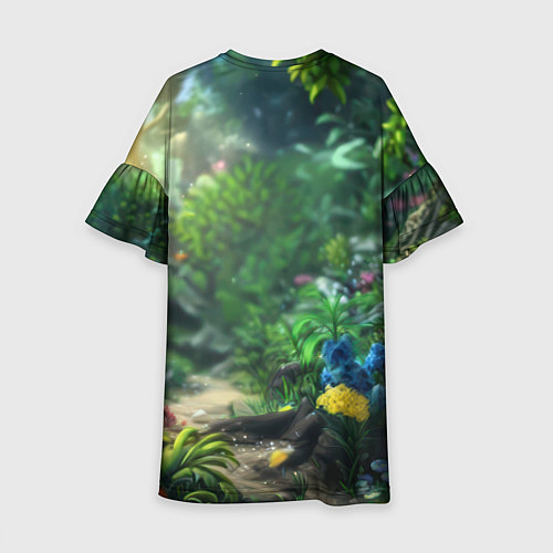 Детское платье Единорожка в зеленом лесу / 3D-принт – фото 2