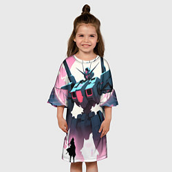 Платье клеш для девочки Аниме и роботы, цвет: 3D-принт — фото 2