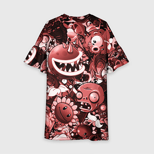 Детское платье Растения против зомби в красном цвете / 3D-принт – фото 2