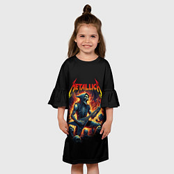 Платье клеш для девочки Metallica - James Alan Hatfield, цвет: 3D-принт — фото 2