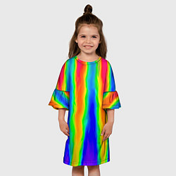 Платье клеш для девочки Пожар в химлаборатории, цвет: 3D-принт — фото 2