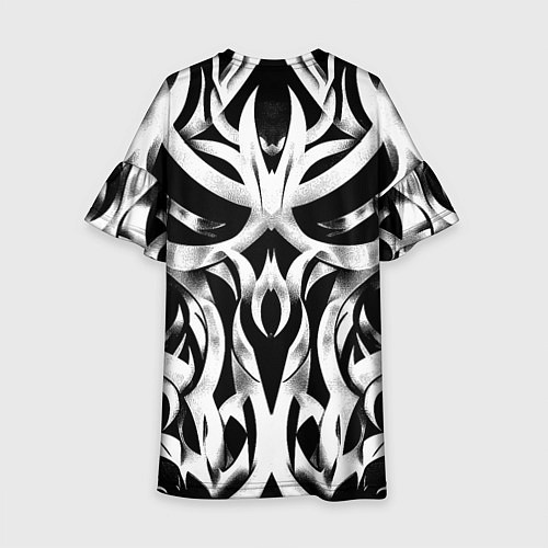 Детское платье Абстрактный узор - изогнутые формы трайбл татуиров / 3D-принт – фото 2