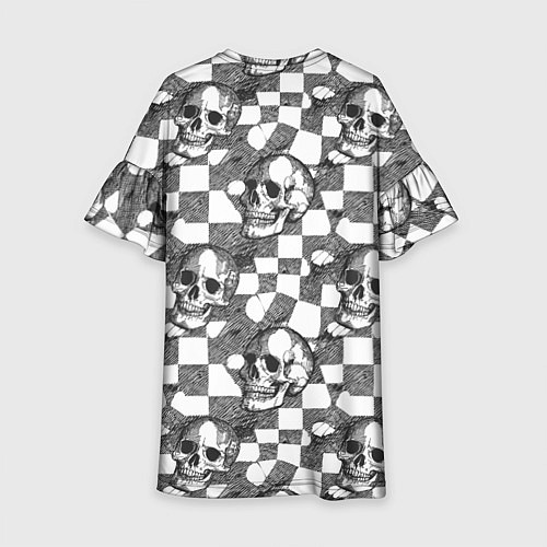 Детское платье Черепа и клетчатый фон с дырами / 3D-принт – фото 2