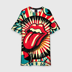 Детское платье Logo of the Rolling Stones - pop art