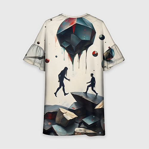 Детское платье Сюрреалистичные люди и камни / 3D-принт – фото 2