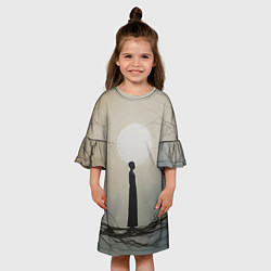 Платье клеш для девочки Минималистичный сюрреализм, цвет: 3D-принт — фото 2