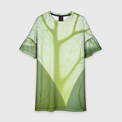 Платье клеш для девочки Макро съемка листа, цвет: 3D-принт