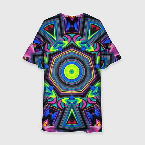 Детское платье Оптический узор неоновые краски / 3D-принт – фото 2