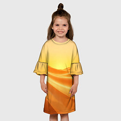 Платье клеш для девочки Золотые пески, цвет: 3D-принт — фото 2