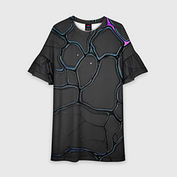 Платье клеш для девочки Плита хай-тек текстура, цвет: 3D-принт