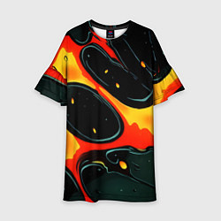 Детское платье Оранжевые разломы текстура