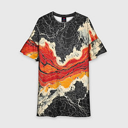 Детское платье Красно-черная потертая текстура