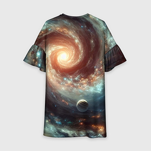 Детское платье Далёкая неоновая галактика - нейросеть / 3D-принт – фото 2