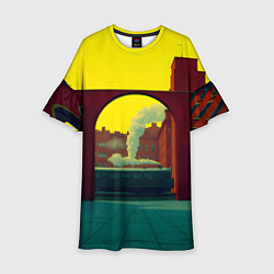 Детское платье Арт с поездом