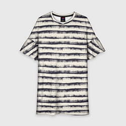 Платье клеш для девочки Тёмные полосы на светлом, цвет: 3D-принт