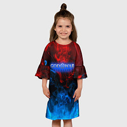 Платье клеш для девочки God of War битва огня, цвет: 3D-принт — фото 2