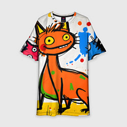 Платье клеш для девочки Смешные зверята, цвет: 3D-принт