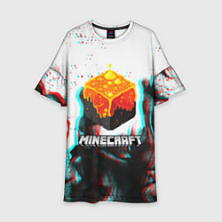 Платье клеш для девочки Minecraft glitch, цвет: 3D-принт