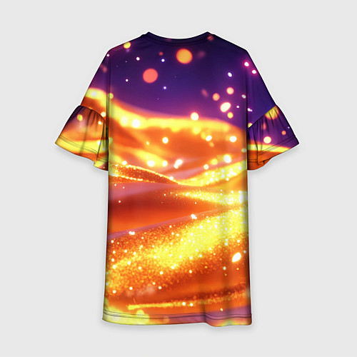 Детское платье Золотая волнистая текстура / 3D-принт – фото 2