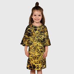 Платье клеш для девочки Золотое плетение на черном, цвет: 3D-принт — фото 2