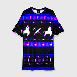 Детское платье Fortnite neon pattern