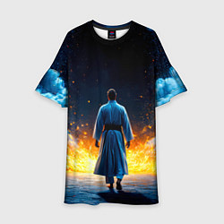 Детское платье Айкидоист в огне и синий дым