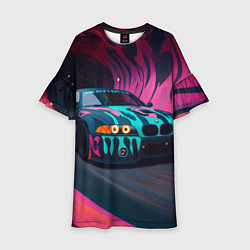 Платье клеш для девочки БМВ граффити стиль, цвет: 3D-принт