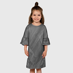 Платье клеш для девочки Серая текстура каменная мрамор, цвет: 3D-принт — фото 2