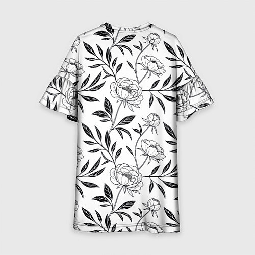 Детское платье Пионы графика / 3D-принт – фото 2