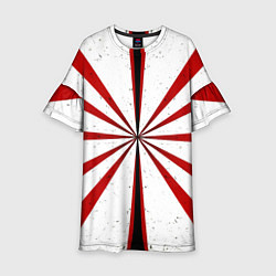 Платье клеш для девочки Красно-белая мишень, цвет: 3D-принт