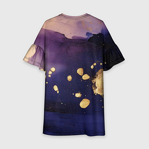 Детское платье Золотая краска на текстуре / 3D-принт – фото 2