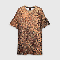 Платье клеш для девочки Светлый коричневый абстрактная текстура, цвет: 3D-принт