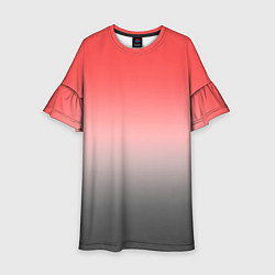 Детское платье Бледный красно-серый градиент