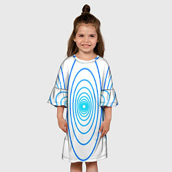 Платье клеш для девочки Овалы с свечением, цвет: 3D-принт — фото 2
