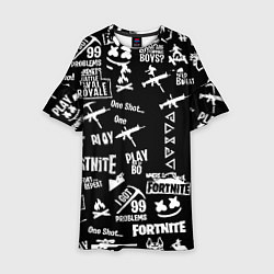 Детское платье Черно белые логотипы игр