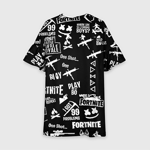 Детское платье Черно белые логотипы игр / 3D-принт – фото 2