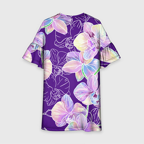 Детское платье Японские акварельные орхидеи / 3D-принт – фото 2