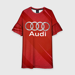 Платье клеш для девочки Audi - абстракция, цвет: 3D-принт
