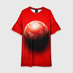 Платье клеш для девочки Ядро для талкания красного цвета, цвет: 3D-принт