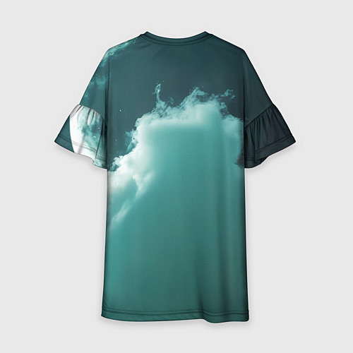 Детское платье Скелет в космосе неоновый свет / 3D-принт – фото 2