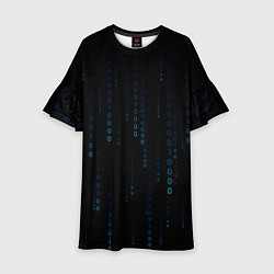 Платье клеш для девочки Color black blue, цвет: 3D-принт