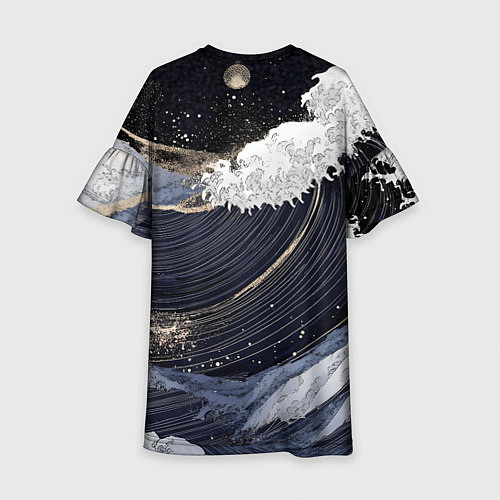 Детское платье Волны моря с блестками / 3D-принт – фото 2