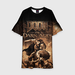 Платье клеш для девочки Doom the dark ages, цвет: 3D-принт