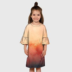 Платье клеш для девочки Градиент в персиковых тоннах, цвет: 3D-принт — фото 2