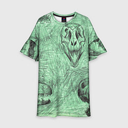 Детское платье Черепа динозавров - эскиз