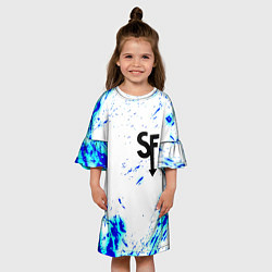 Платье клеш для девочки Sally Face краски, цвет: 3D-принт — фото 2