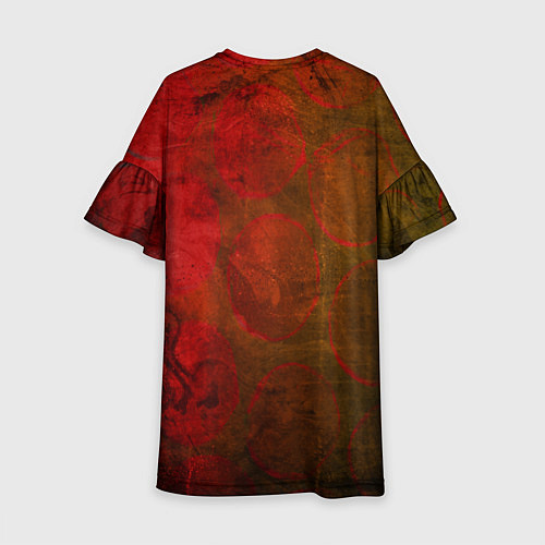 Детское платье Абстракция - green circles in red / 3D-принт – фото 2