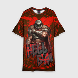 Платье клеш для девочки Doom dark ages gym, цвет: 3D-принт